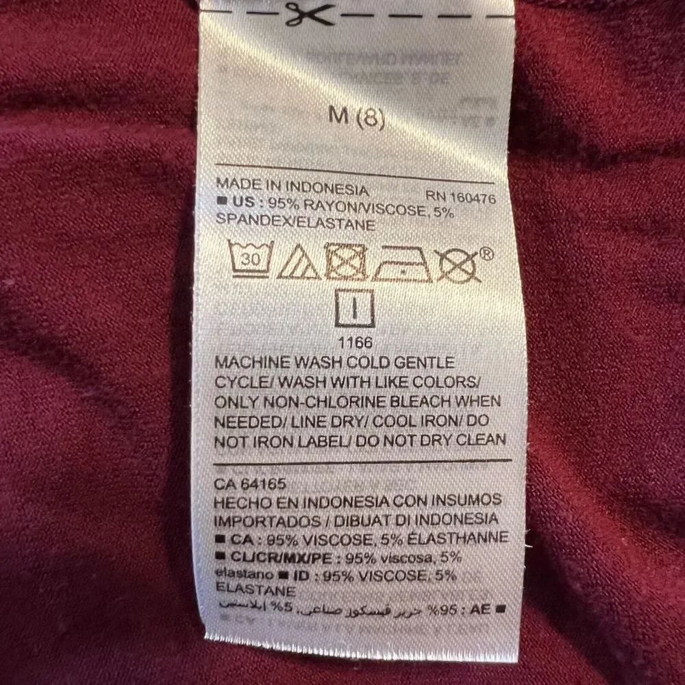 Old Navy Girls Luxe Shirt Top Pullover Dark Red Burgundy Stretch Soft Medium 8